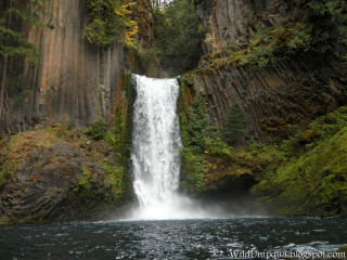 Waterfall river background trees scenery - free nature wallpaper for desktop