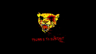 Black background red yellow tiger - bedwyr williams free wallpaper