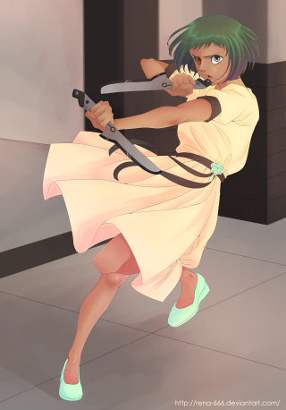 Woman dress scissors green hair - ada gladys killins free wallpaper for mobile