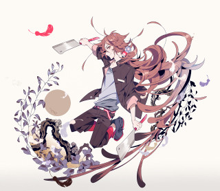 Woman long hair hat flying - vanita free wallpaper