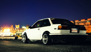 White car city skyline night - the building free wallpaper for desktop