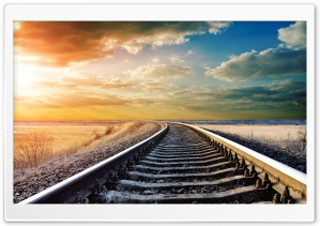 Train track sunset clouds sky 2 - the picture free wallpaper for desktop