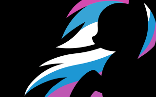 Woman profile blue pink haircut - free neon wallpaper for desktop