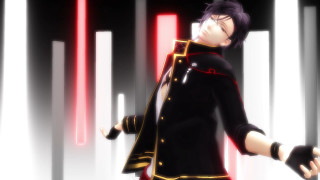 Man uniform red white columns - his hands out free wallpaper