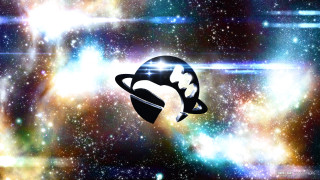 Saturn space stars background logo - a space scene free wallpaper