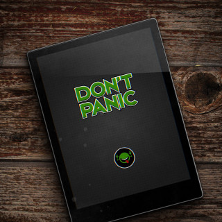 Dont panic tablet coffee wooden - free neon wallpaper for tablet