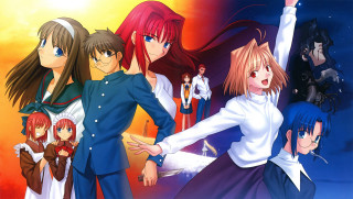 Anime characters sunset background gun - a person holding free wallpaper