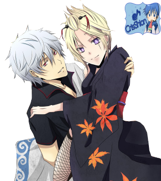 Anime characters hugging arms around 2 - two anime character free wallpaper for tablet