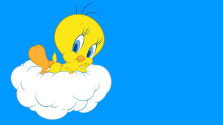 Yellow bird cloud blue sky - top of a cloud free wallpaper