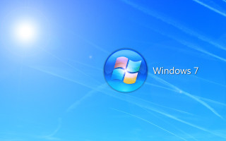 Blue sky windows7 logo sun - free technology wallpaper for desktop