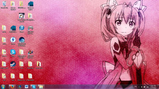 Desktop anime character pink red - screen free wallpaper