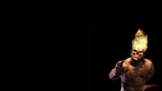 Demonic yellow mask fire head - a demonic looking man free wallpaper