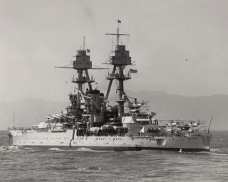 Large ship water mountains background - matte painting free wallpaper