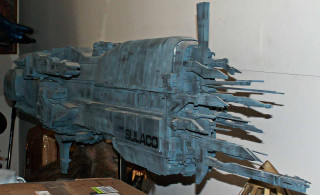 Spaceship model display room wooden - sci fi free wallpaper