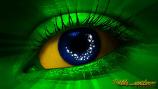 Green eye stars iris crescent - a green eye free wallpaper