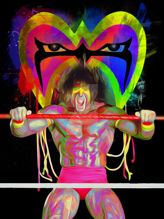 Colorful face man barbell heart - psychedelic art free wallpaper for mobile