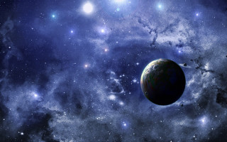 Space scene planet stars background 4 - a planet free wallpaper