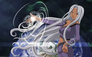 Woman long white hair purple 5 - a purple outfit free wallpaper