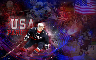 Hockey player usa flag crowd - a hockey player free wallpaper for desktop