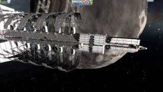 Moon space station satellite aurora - cedric seaut keos masons free wallpaper