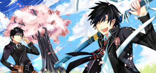 Anime characters swords pink flowers - cedric seaut keos masons free wallpaper for desktop