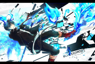 Blue hair black outfit flying - blue hair free wallpaper for desktop