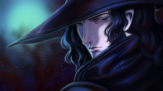 Gothic man hat cloak longblackhair - a painting of a man free wallpaper