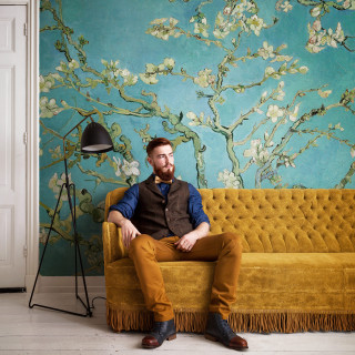 Man couch tree mural lamp - a couch in front free wallpaper for tablet