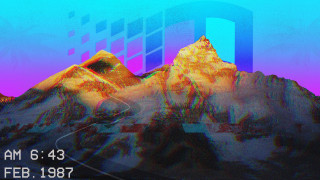 Mountain purple blue background pink - chromatic aberration free wallpaper for desktop