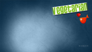 Blue wall vegetarian sign fish - a blue wall free wallpaper for desktop