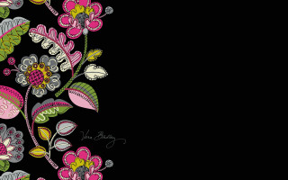 Black floral artnouveau embroidered hair - a floral design free wallpaper for desktop