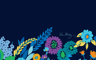 Blue background colorful flowers and - bracha l. ettinger free wallpaper
