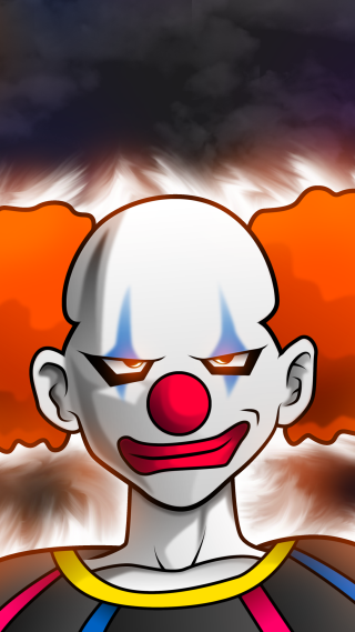 Cartoon clown red nose white - menacing free wallpaper