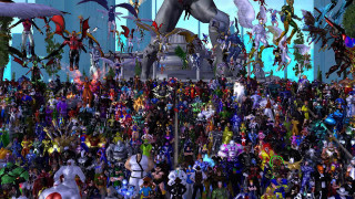Large group people giant statue - a giant monster free wallpaper