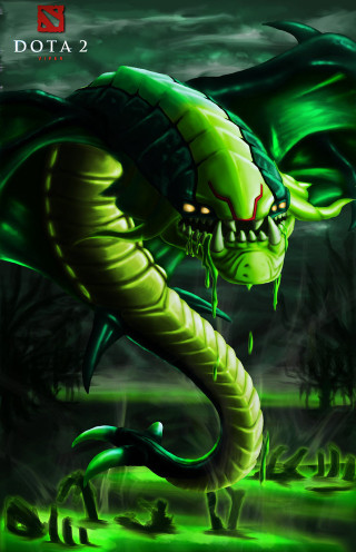 Green dragon creepy face green - a digital painting free wallpaper for mobile