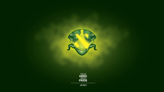 Frog yellow outline green background - a frog free wallpaper for desktop