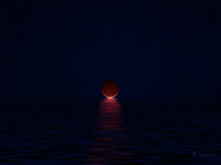 Red moon water night dark - red light free wallpaper