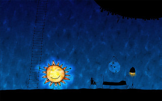 Ladder sun bench person dark - a flashlight free wallpaper