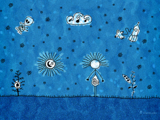 Person field birds sun moon - a painting of a person free wallpaper