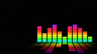 Colorful music equalizer black background 2 - synthwave free wallpaper