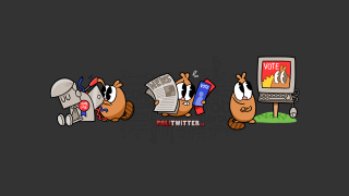 Cartoon character sitting computer screen - computer graphic free wallpaper