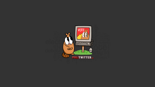 Cartoon character voting computer screen - sots art free wallpaper for desktop