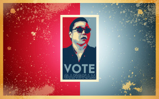 Political poster man sunglasses red - high resolution free wallpaper