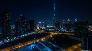 City skyline night lights tall - tall building free wallpaper