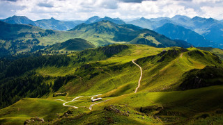 Lush green mountain road clouds - road free wallpaper for desktop