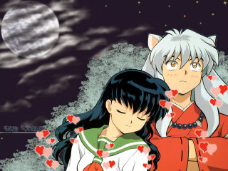 Anime couple full moon starry - a full moon free wallpaper for desktop