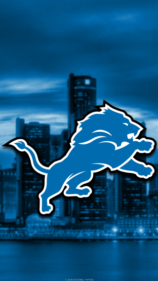 Detroit lions logo city skyline - art fitzpatrick free wallpaper for mobile