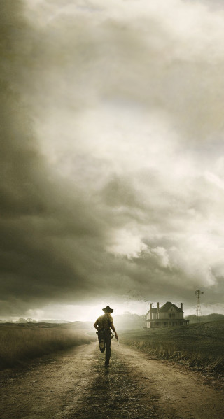 Man walking dirt road cloudy - american romanticism free wallpaper for mobile