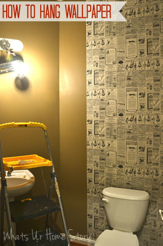 Bathroom toilet wallpaper newspaper ladder - a toilet free wallpaper