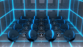 Room balls neon blue black - a bunch of balls free wallpaper for desktop